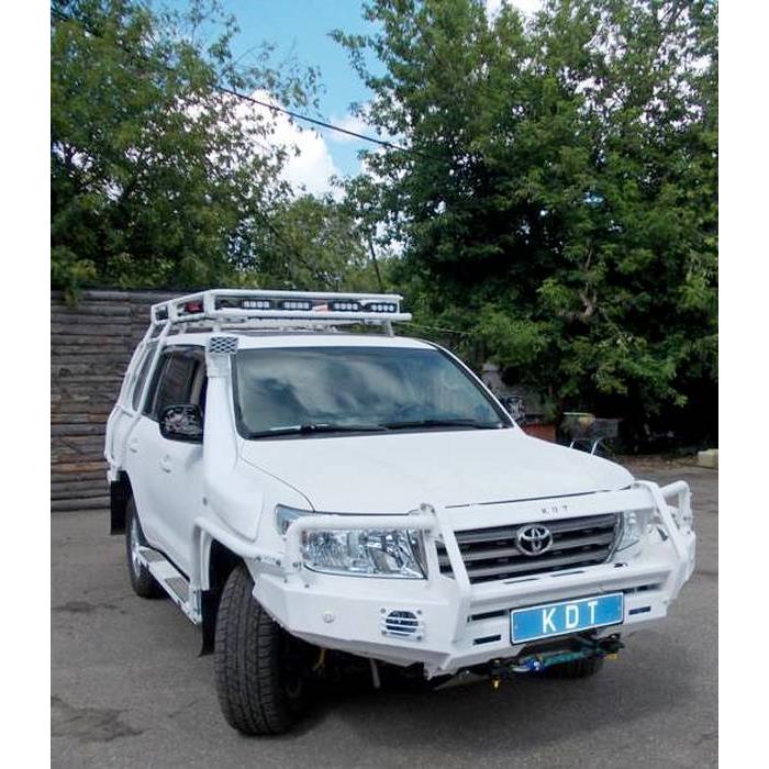 Передний силовой бампер II поколения с кенгурином алюминиевый - Toyota Land Cruiser 200.