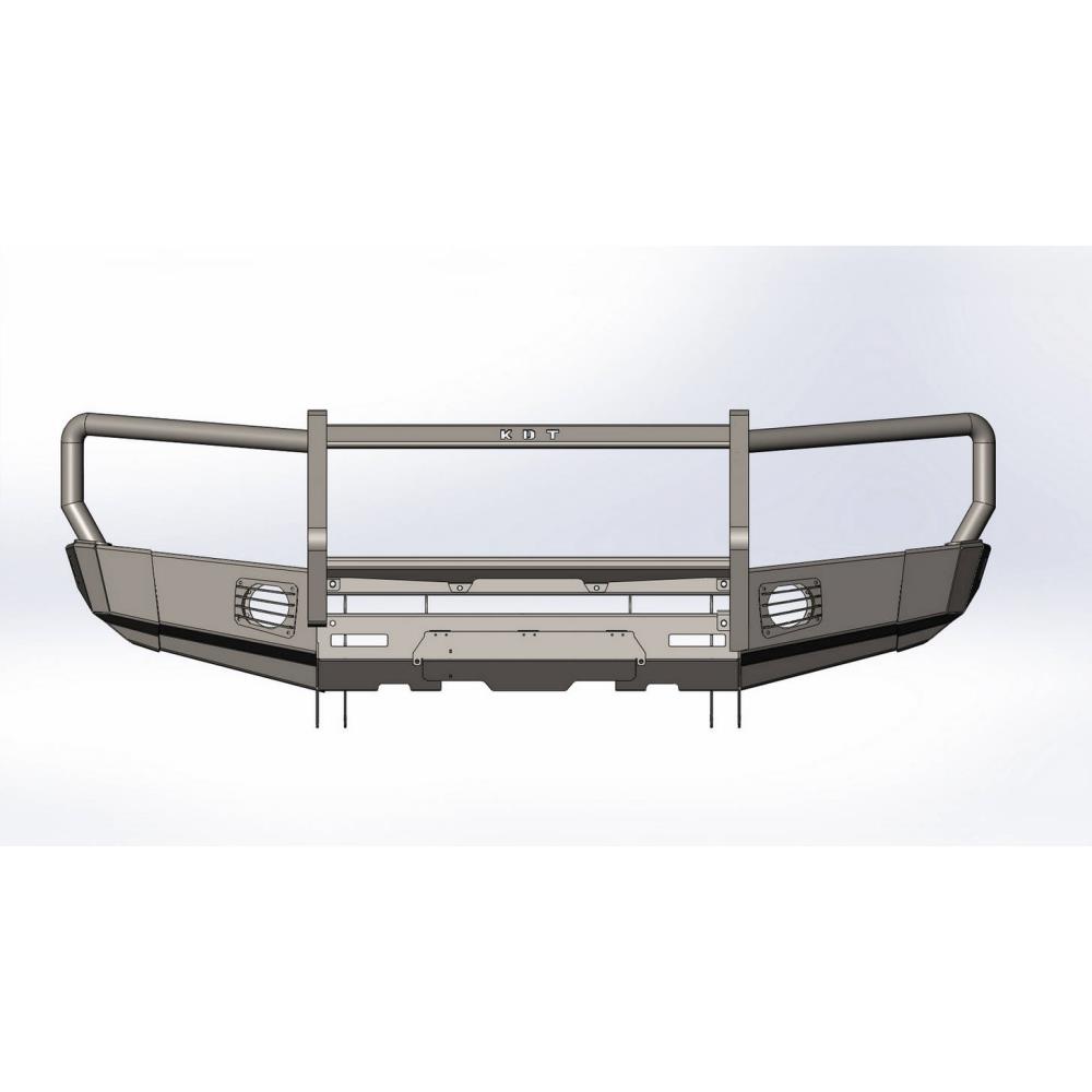 Передний силовой бампер II поколения с кенгурином алюминиевый - Toyota Land Cruiser 200.