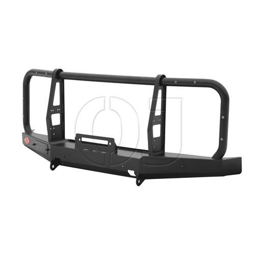 Передний силовой бампер на УАЗ "Буханка" c защитными дугами и площадкой лебёдки