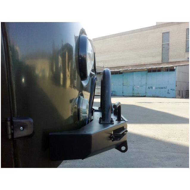 Передний силовой бампер на УАЗ "Буханка" с площадкой под лебёдку и съёмной дугой