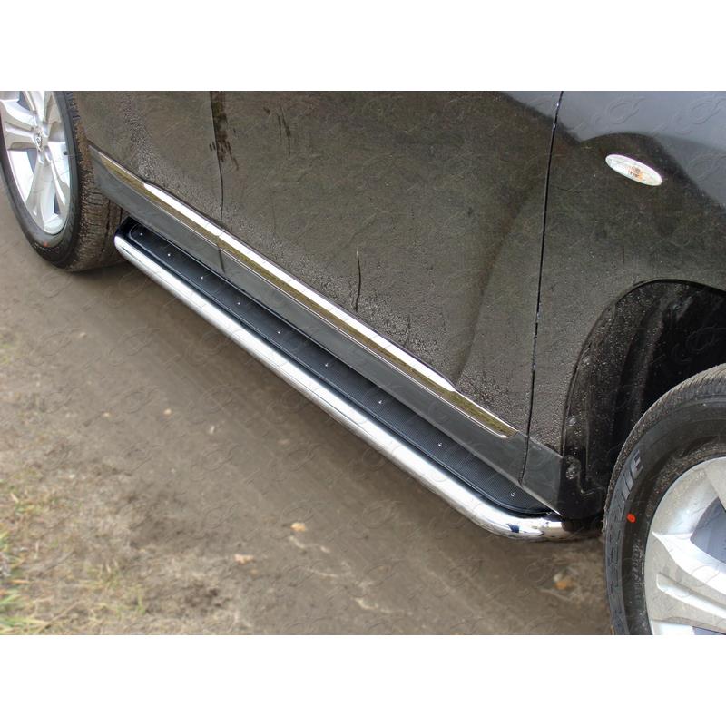 Пороги с площадкой (нерж. лист) 60