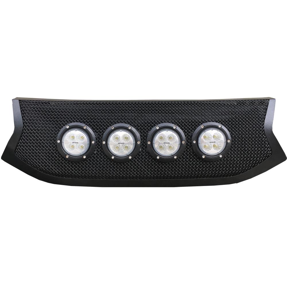 РЕШЁТКА ЧЁРНАЯ РЕСТАЙЛ С 4МЯ ФАРАМИ КРУГЛЫМИ на УАЗ Патриот