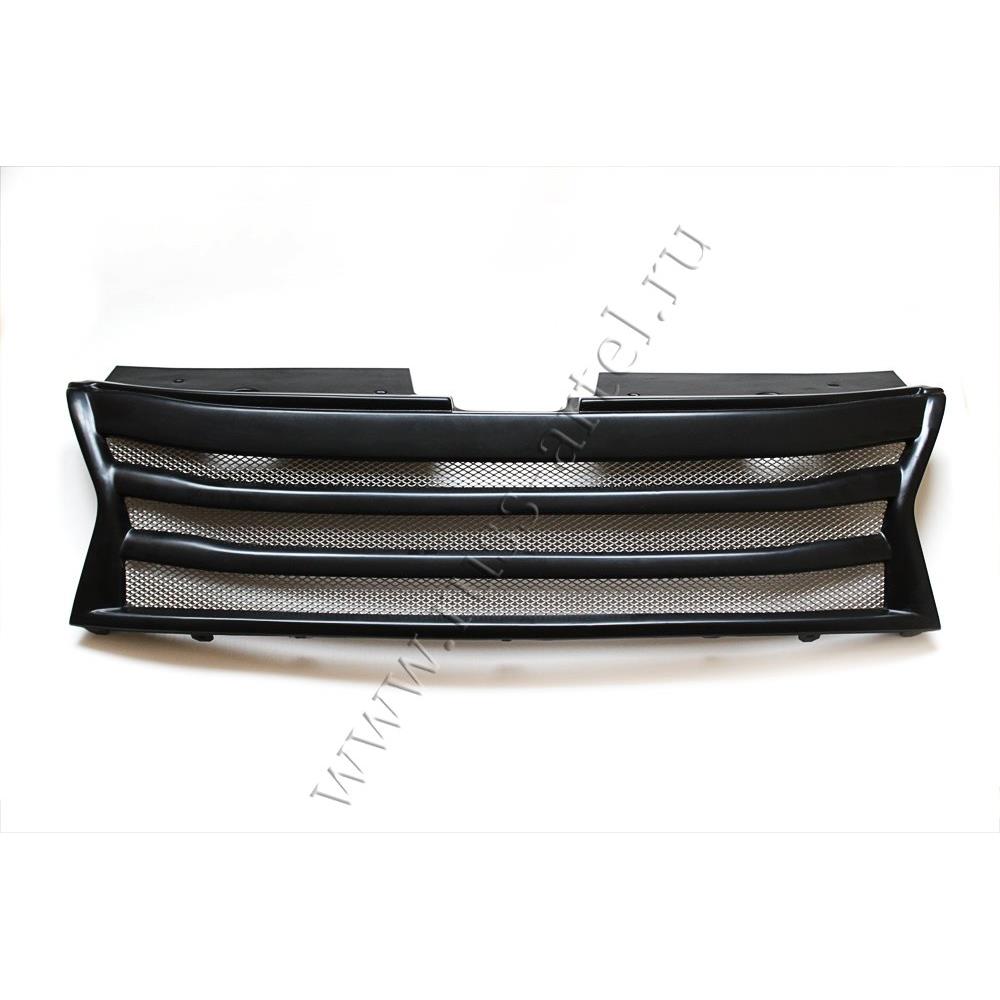 Решётка радиатора. Вариант 1 с сеткой металлик Renault Duster 2010-2014 (I поколение)