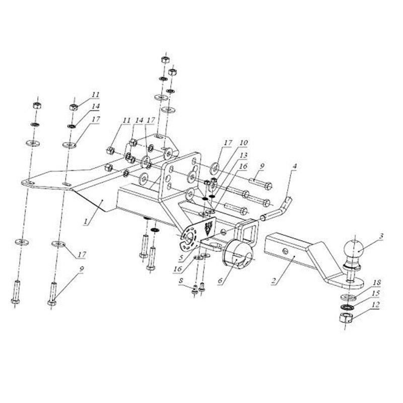 ТСУ (фаркоп) для УАЗ Патриот 2005