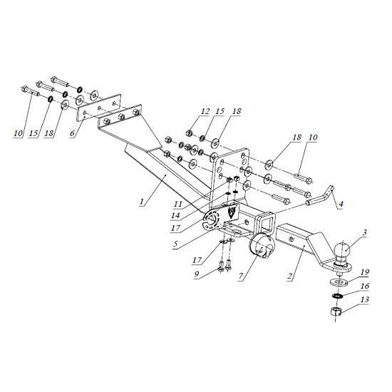 ТСУ (фаркоп) Премиум класса УАЗ Хантер