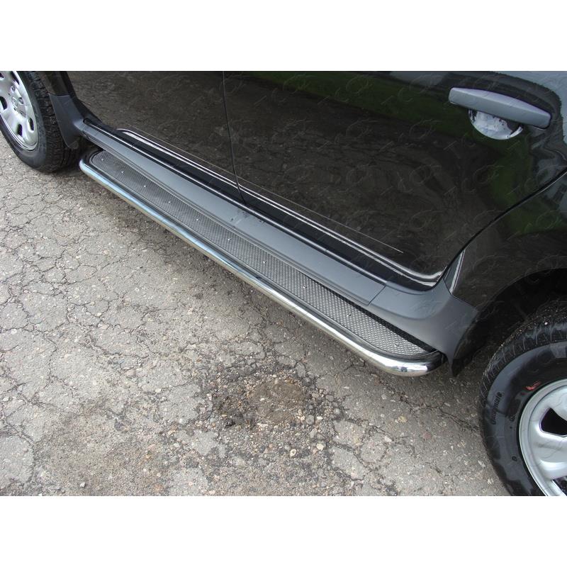 Тюнинг для RENAULT Duster 2010-2015 Пороги с площадкой (нерж. лист) 42