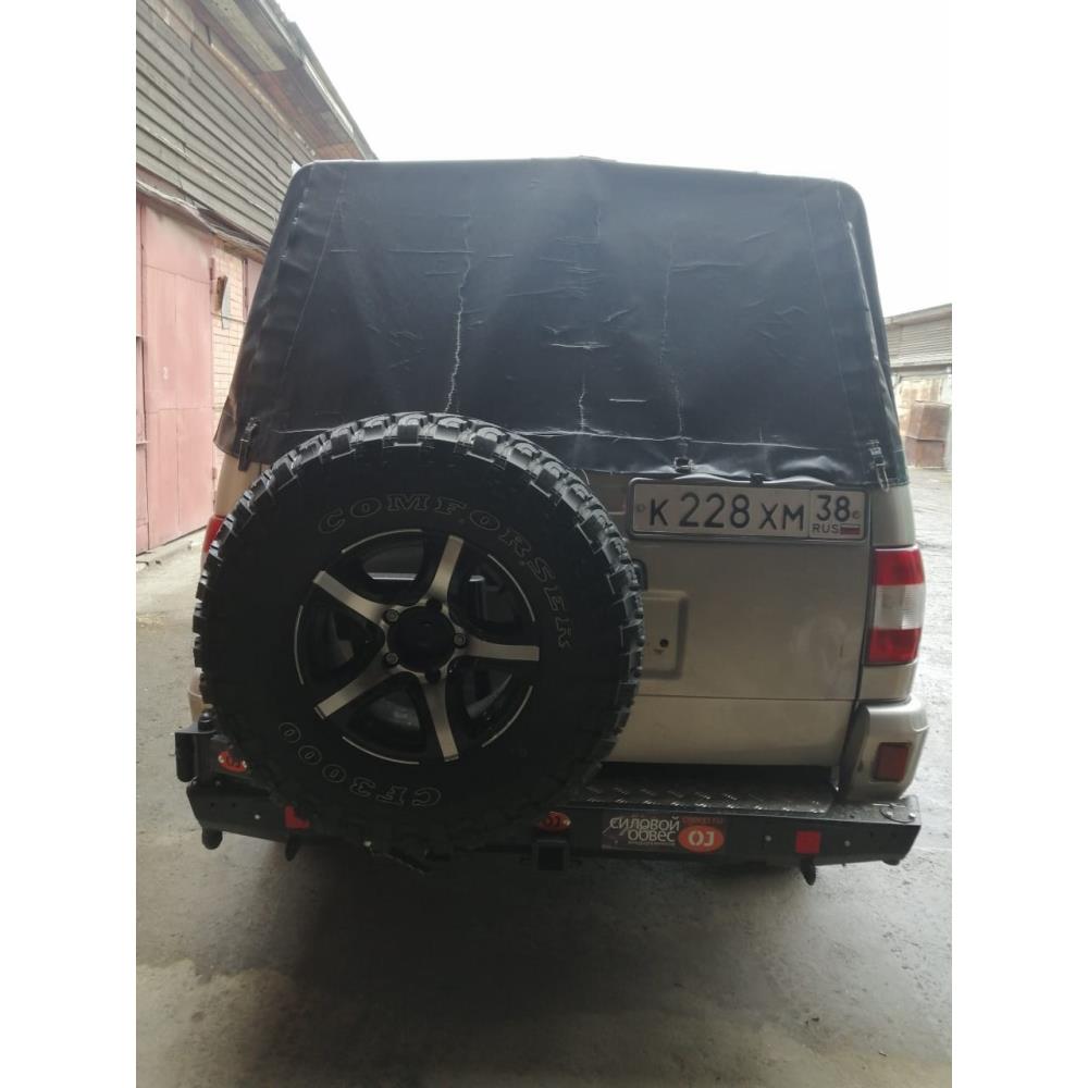 Задний силовой бампер с левой универсальной калиткой на УАЗ Пикап