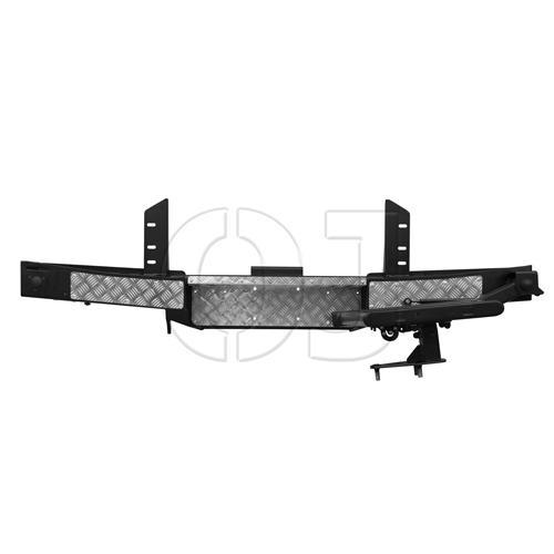 Задний силовой бампер с правой калиткой под запаску и площадкой под лебёдку на УАЗ Буханка с лифтом