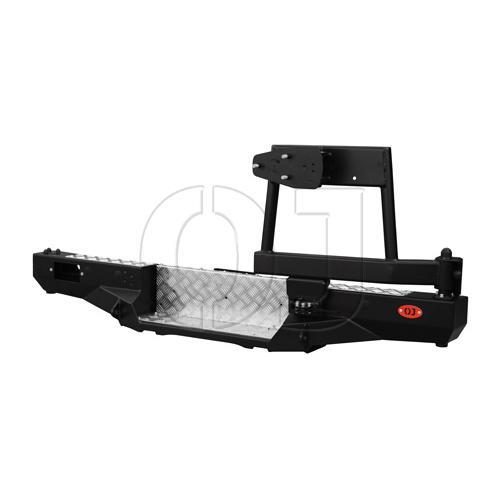 Задний силовой бампер серии Трофи на УАЗ Буханка с правой калиткой под запаску и возможностью установки лебёдки