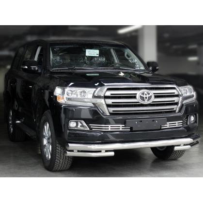 Защита переднего бампера d-76+60 радиусная (без доп. защиты картера d-43) (LCN18_3.1.1EXL)