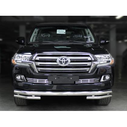 Защита переднего бампера d-76+60 радиусная (без доп. защиты картера d-43) (LCN18_3.1.1EXL)