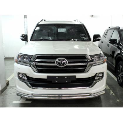 Защита переднего бампера d-76+60 радиусная двойная (LCN18_4.1EXL)