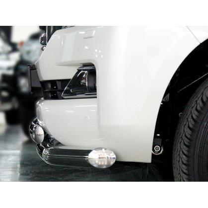 Защита переднего бампера d-76+76х43 радиусная двойная (верхняя труба овальная) (LCN18_4.3EXL)