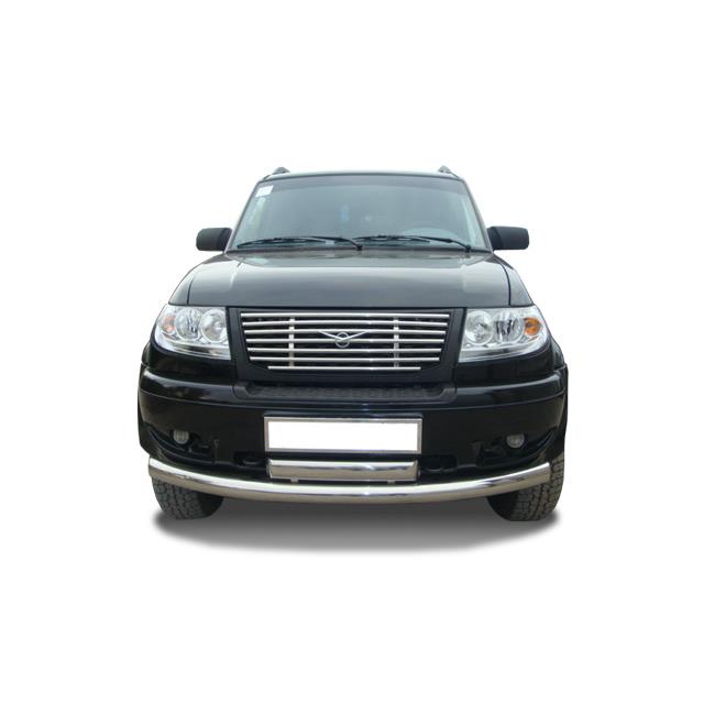 Защита переднего бампера двойная "овал" УАЗ Patriot 2005