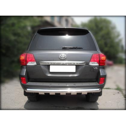 Защита заднего бампера радиусная d-76 с доп.накладками (LCN2012_11.1)