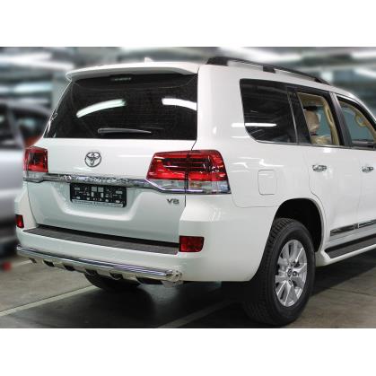 Защита заднего бампера радиусная d-76 с доп.накладками (LCN2015_11.1)