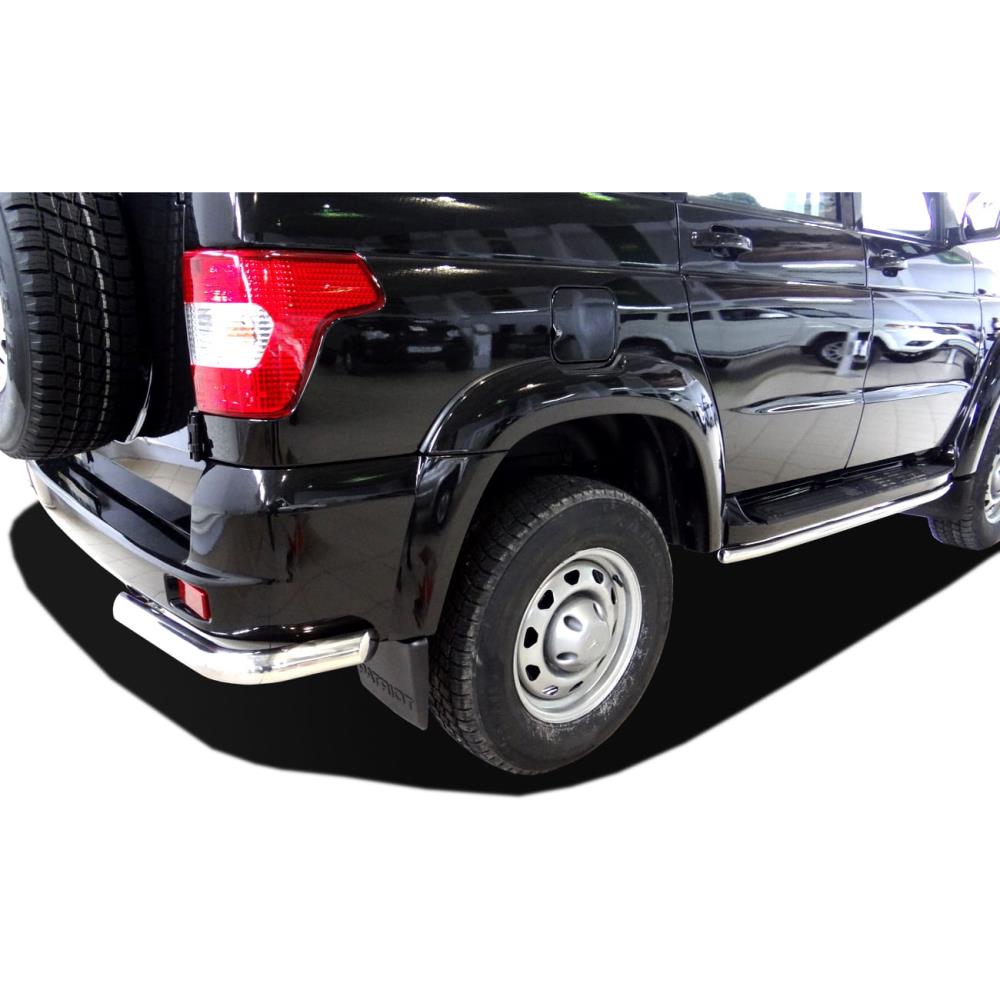 Защита заднего бампера угловая УАЗ Patriot 2014-2017