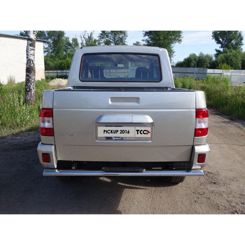 Защита задняя центральная 120х60 мм с накладкой на UAZ PickUp 2015