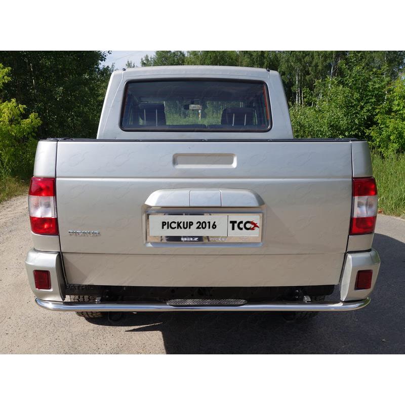 Защита задняя центральная 75х42 мм с накладкой UAZ PickUp 2015