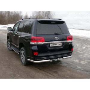 Защита задняя (уголки овальные) 75х42 мм для TOYOTA Land Cruiser 200 EXECUTIVE 2016-2018