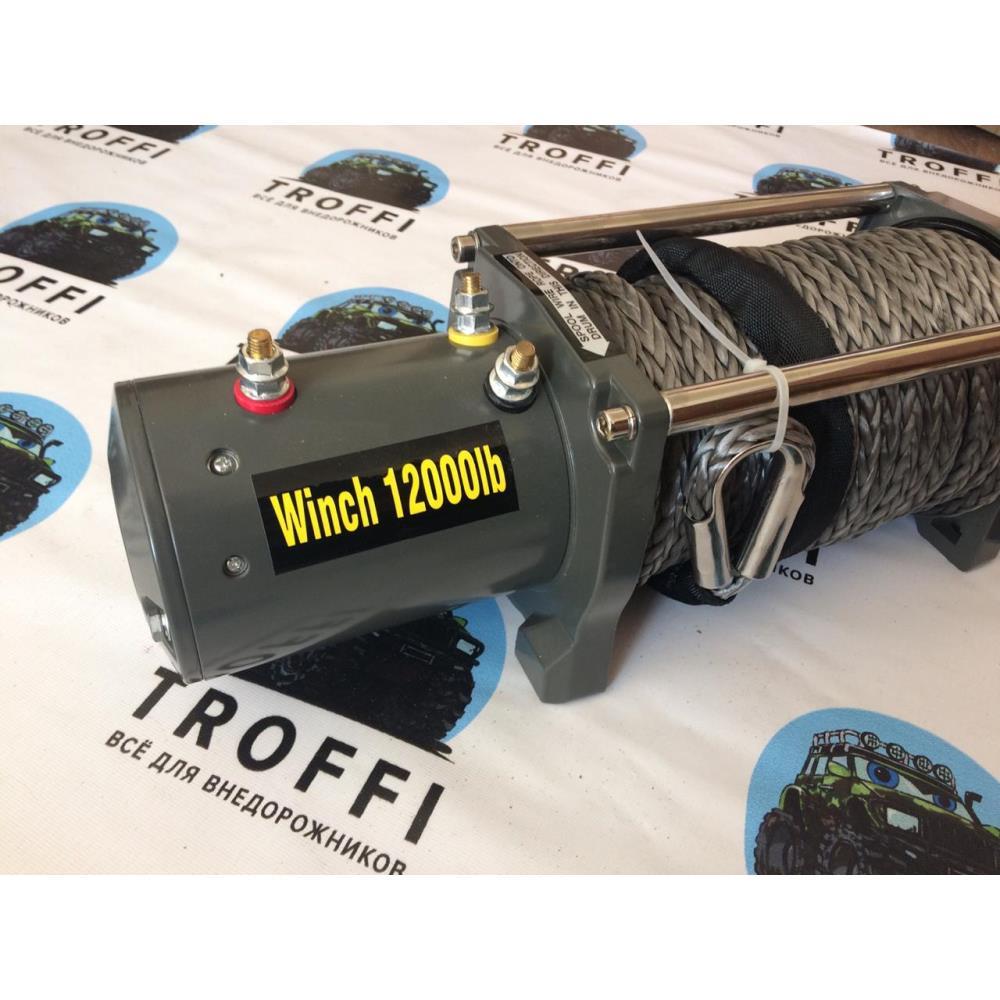 12V Electric Winch 12000lbs / 5443 кг (блок управления влагозащищен IP66) с кевларовым тросом 10mm 4922 Mono