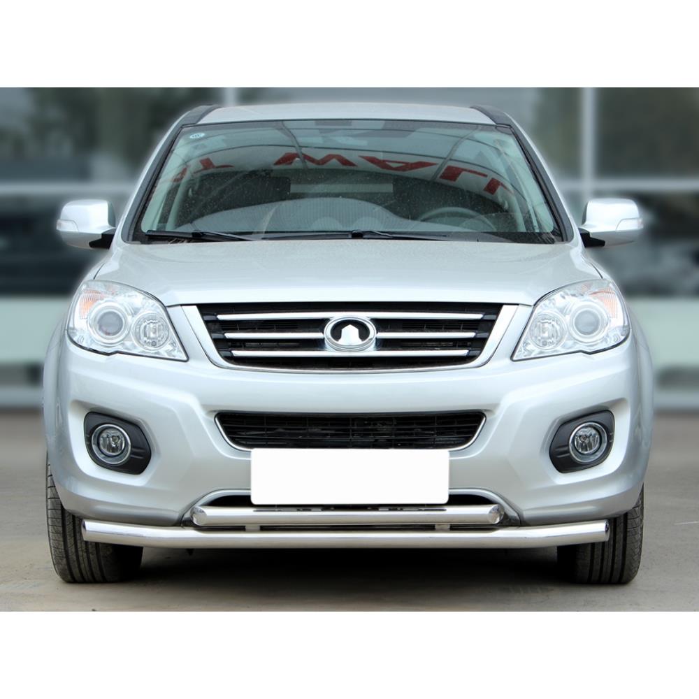 Дуга передняя по низу бампера радиусная двойная d-60+43 с подгибами с подгибами Great Wall Hover H6 2012-наст.вр.