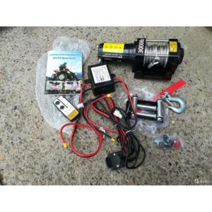 Лебедка электрическая 12V ATV Electric Winch 3000lbs / 1361 кг (стальной трос)