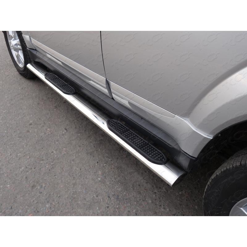 Пороги овальные с накладкой 120х60 мм на GREAT WALL H3 2014-2017