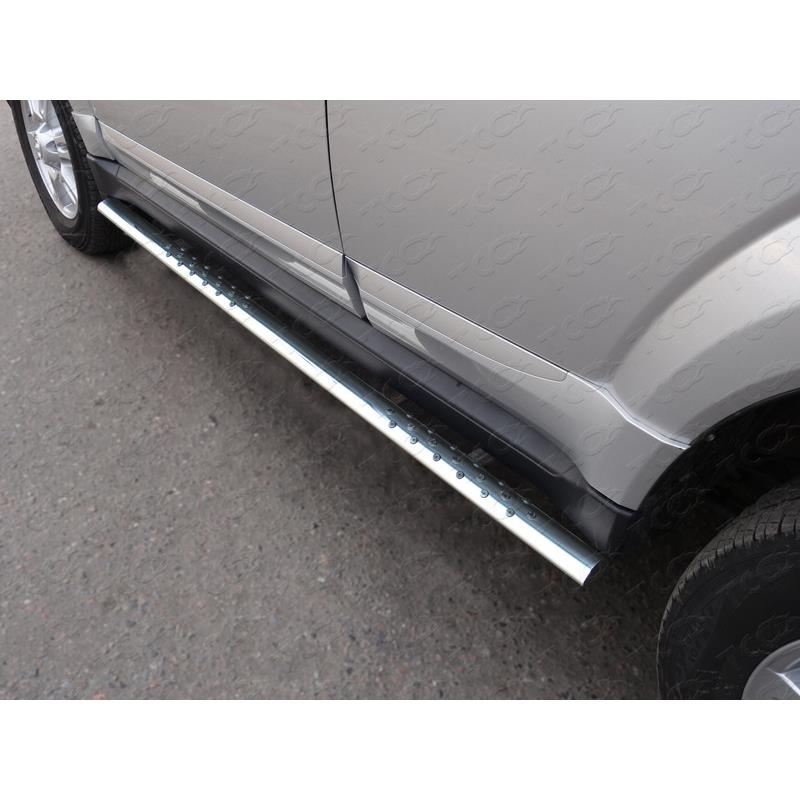 Пороги овальные с накладкой 75х42 мм для GREAT WALL H3 2014-2017