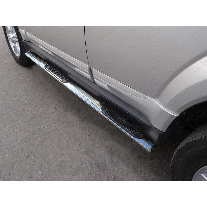 Пороги овальные с накладкой 75х42 мм GREAT WALL H3 2014-2017