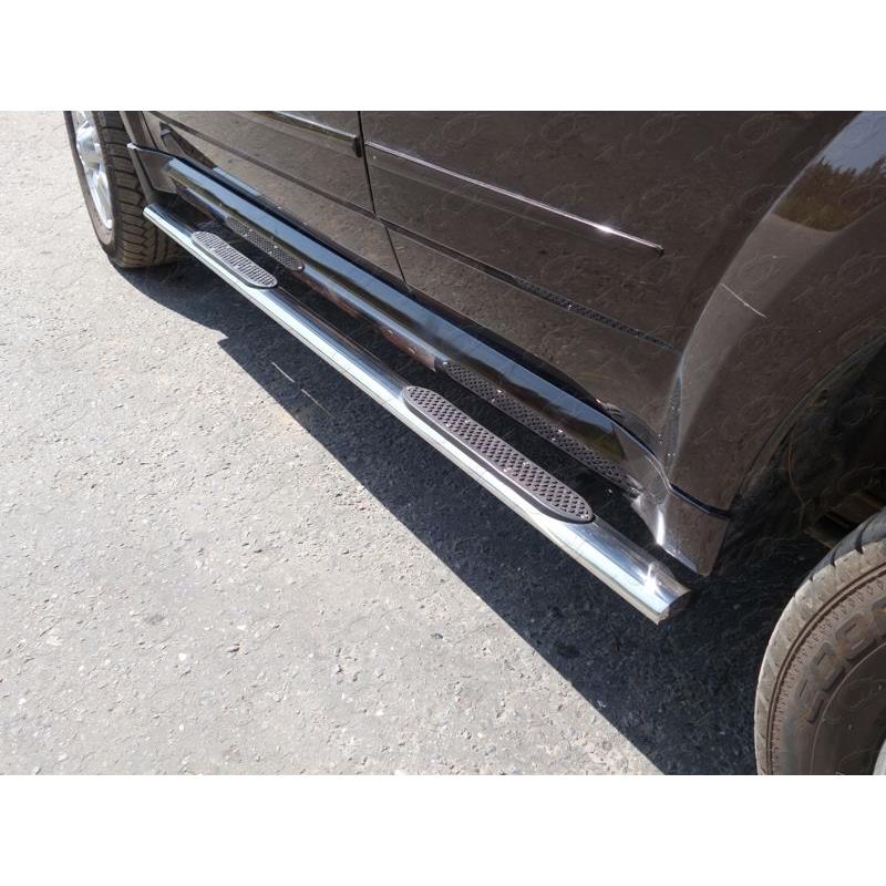 Пороги овальные с накладкой 75х42 мм на GREAT WALL Wall H5 2011