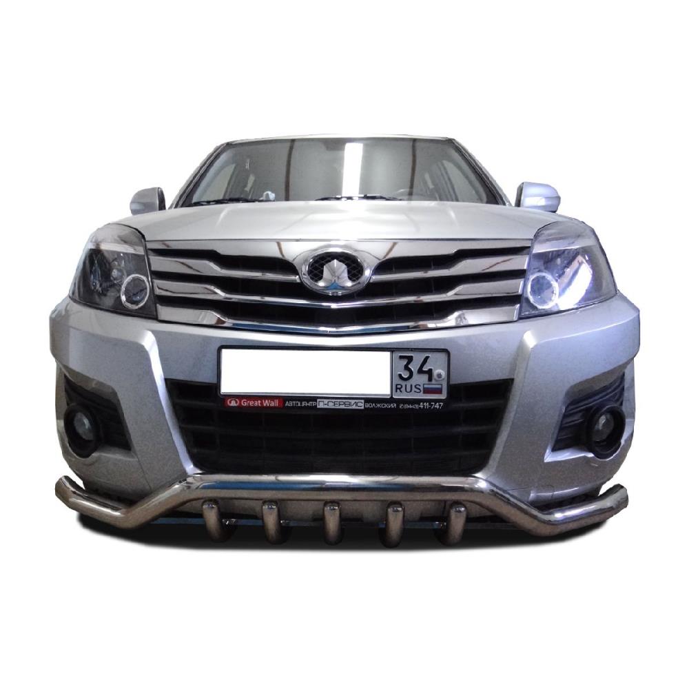 Защита переднего бампера "волна" + "акула" Great Wall Hover 3 2009