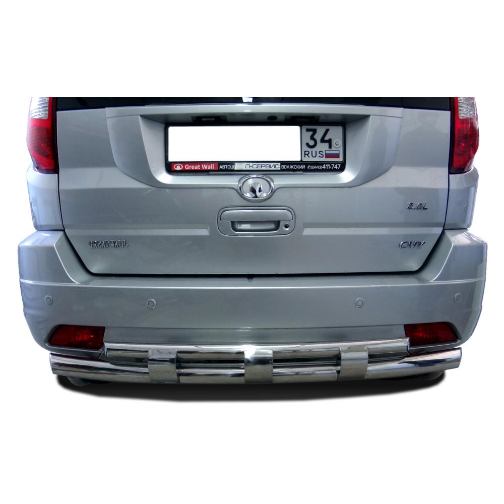 Защита заднего бампера двойная с перемычками Great Wall Hover 3 2009