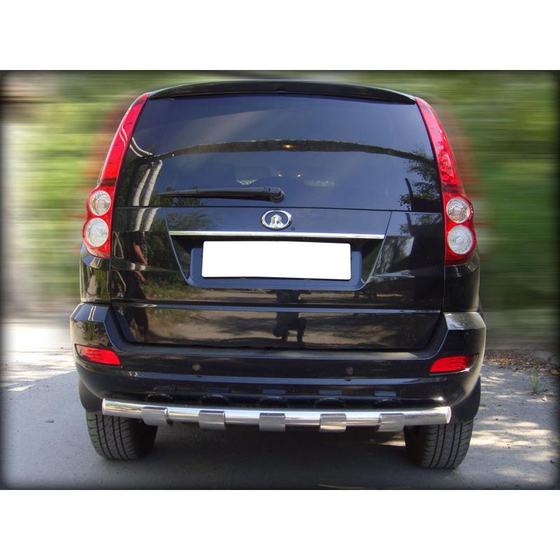 Защита заднего бампера радиусная d-60 с доп.накладками Great Wall Hover H5