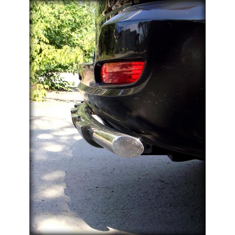 Защита заднего бампера радиусная d-60 с доп.накладками Great Wall Hover H5