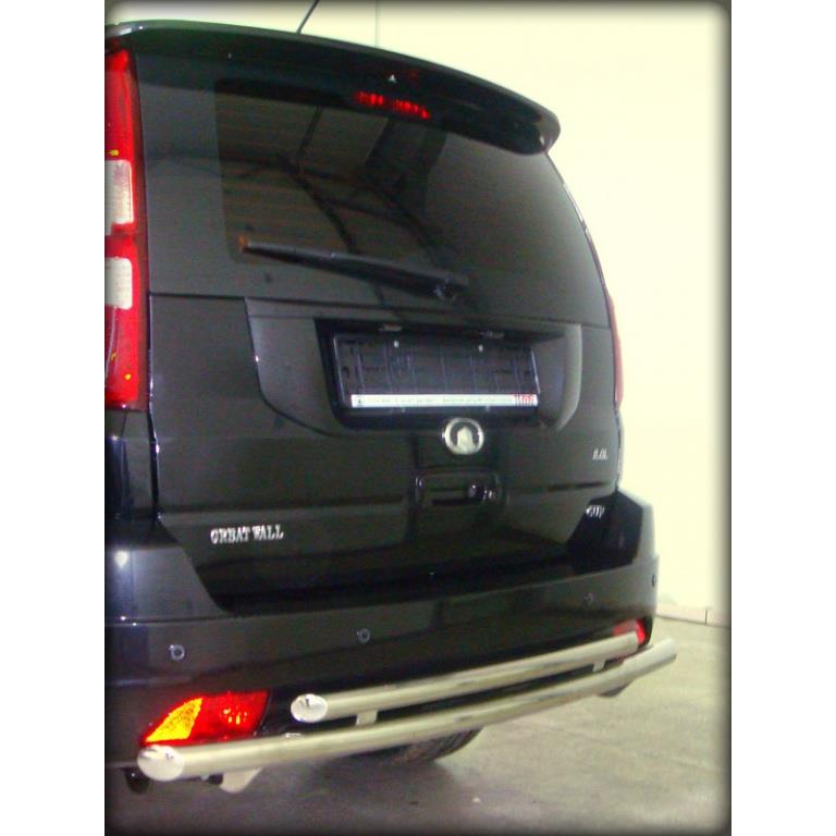 Защита заднего бампера радиусная двойная d-53+43 для Great Wall Hover H3 2010-2013