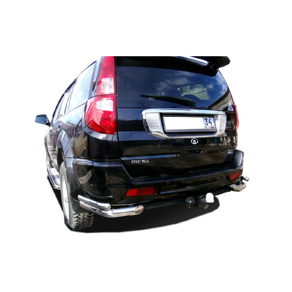 Защита заднего бампера угловая двойная Great Wall Hover 3 2009