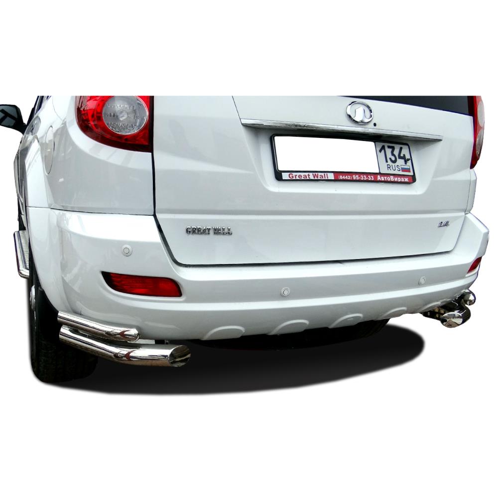 Защита заднего бампера угловая двойная Great Wall Hover 5 2010