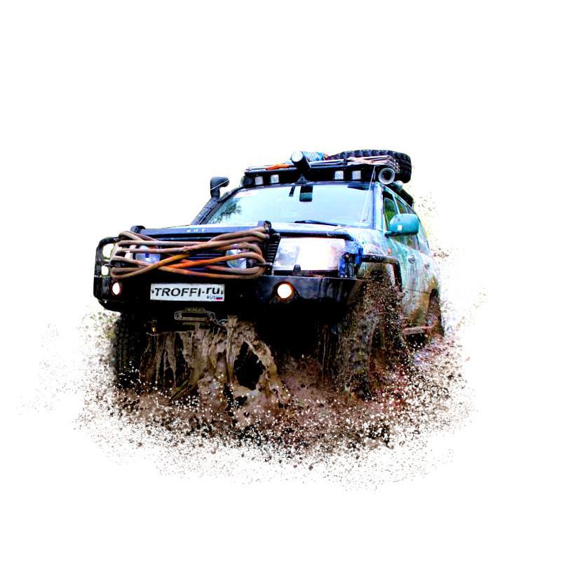 Передний силовой бампер с кенгурином алюминиевый - Toyota Land Cruiser 105/100