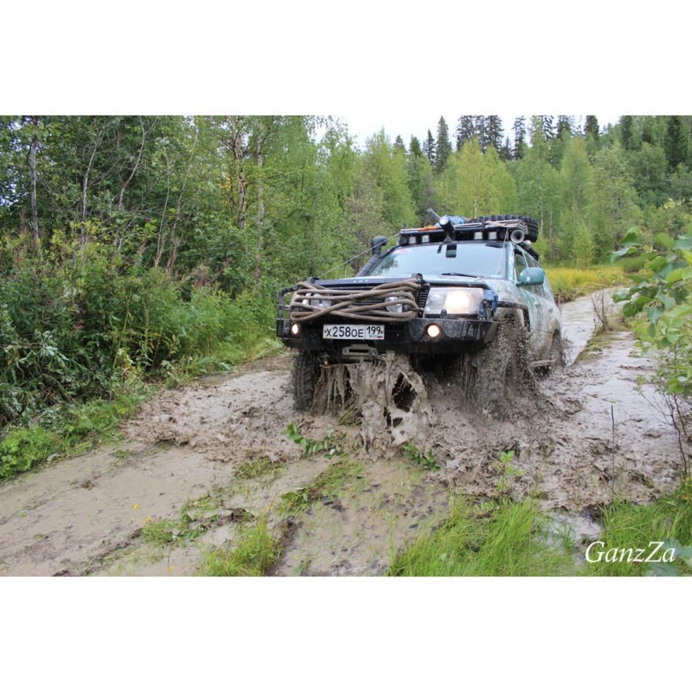 Передний силовой бампер с кенгурином алюминиевый - Toyota Land Cruiser 105/100