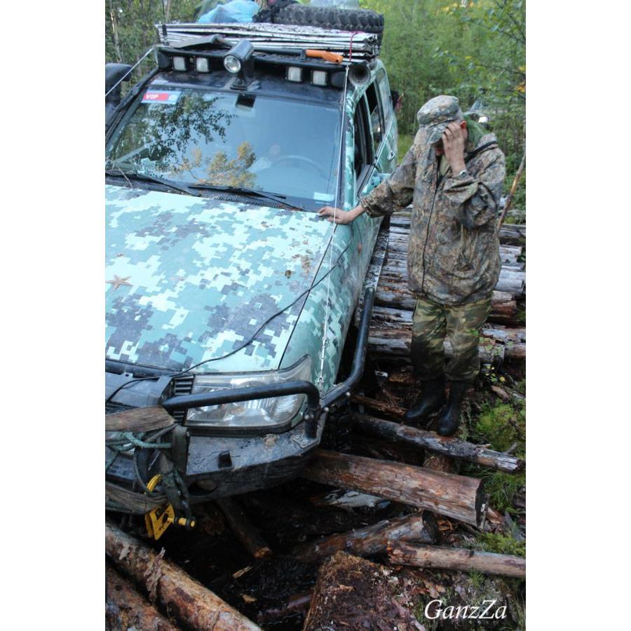 Передний силовой бампер с кенгурином алюминиевый - Toyota Land Cruiser 105/100