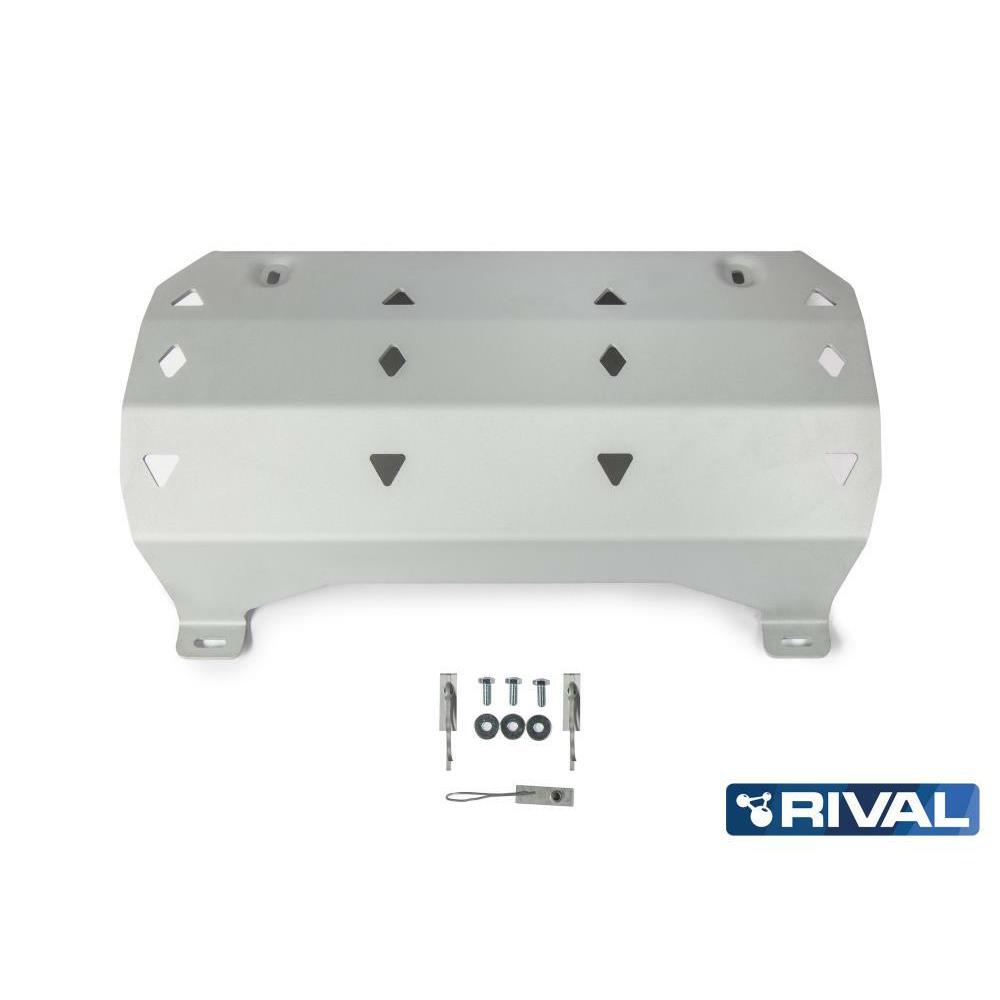 ЗАЩИТА ГЛУШИТЕЛЯ RIVAL АЛЮМИНИЕВАЯ ДЛЯ JEEP WRANGLER JL (2018+) (СЕРАЯ)