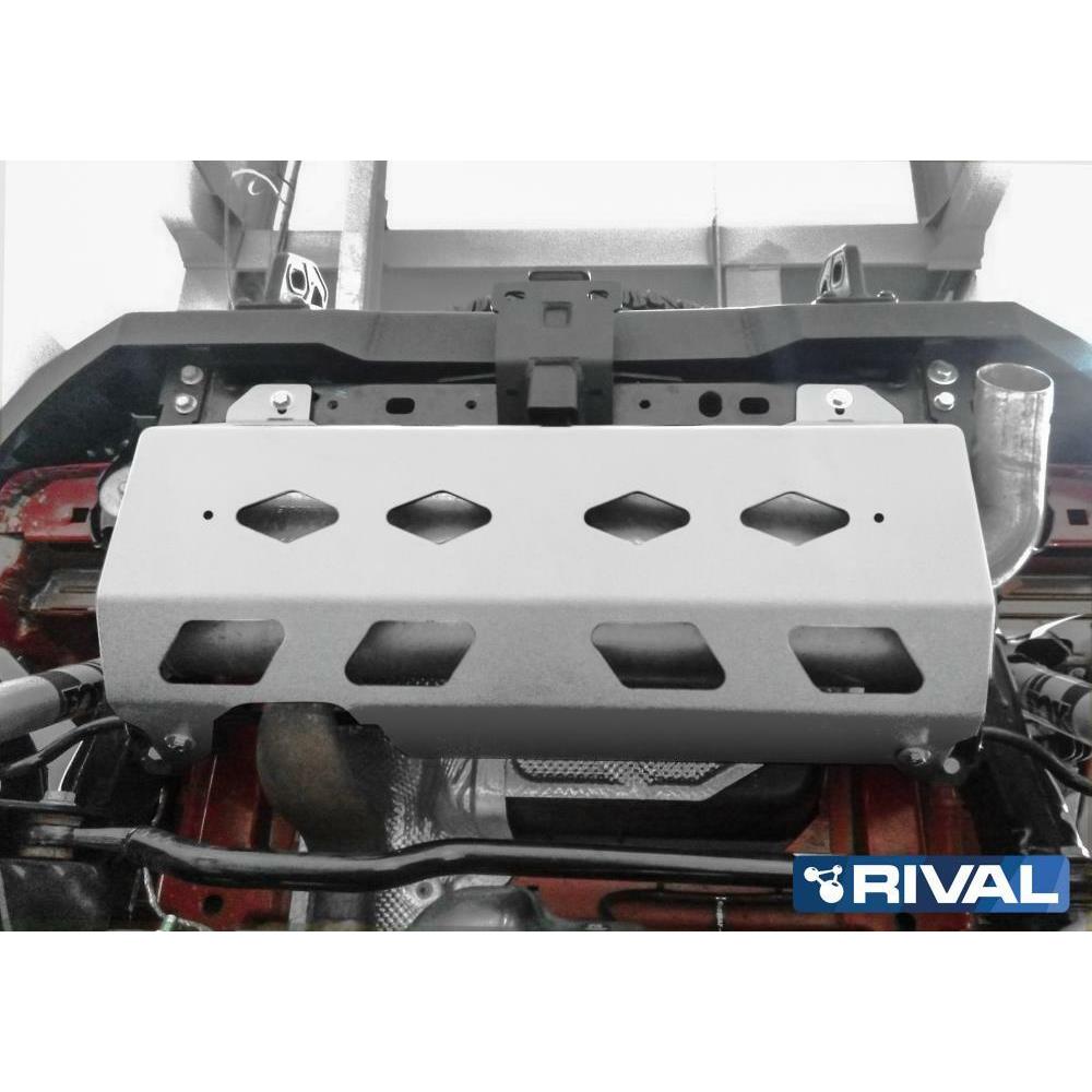 ЗАЩИТА ГЛУШИТЕЛЯ RIVAL АЛЮМИНИЕВАЯ ДЛЯ JEEP WRANGLER JL (2018+) (СЕРАЯ)