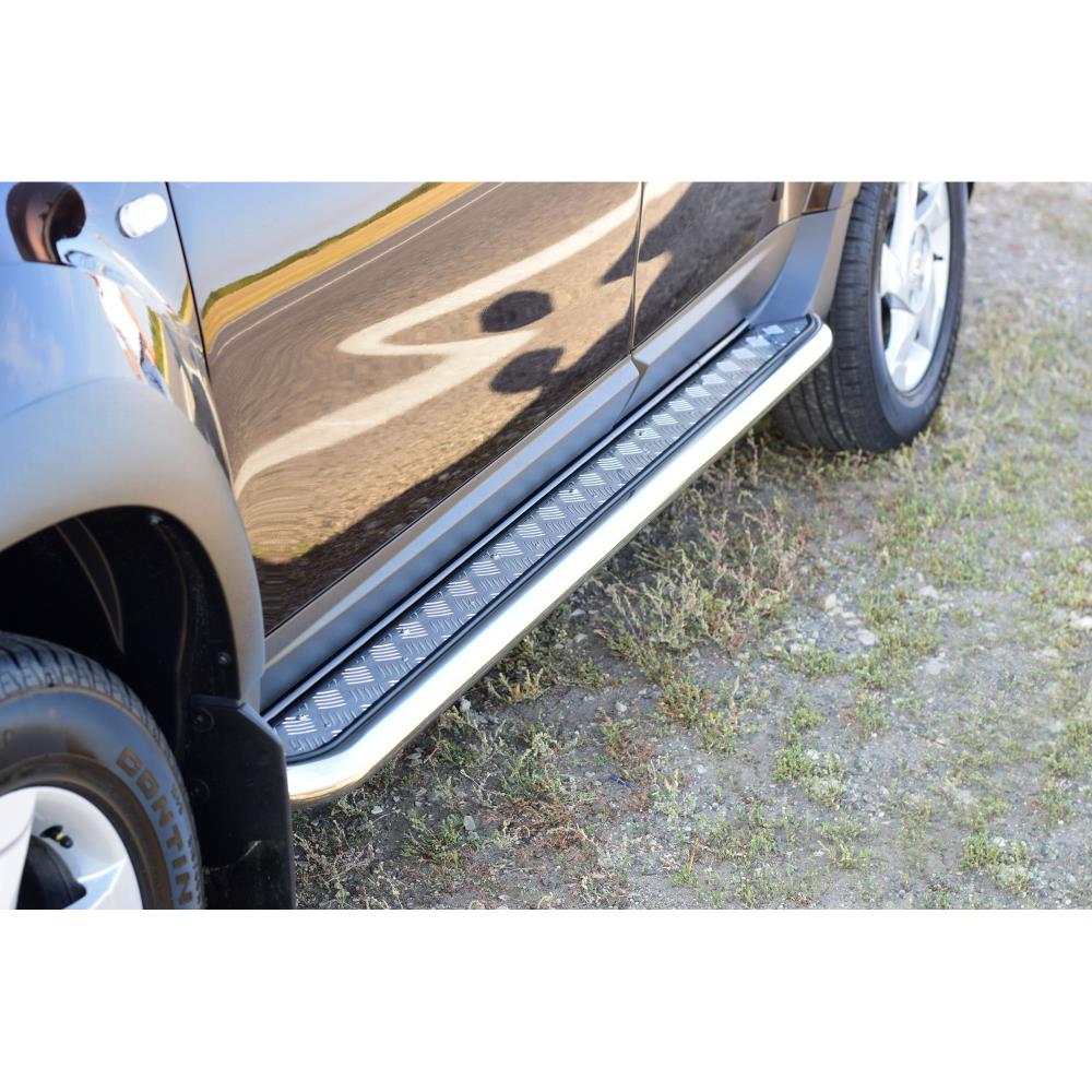 Защита порогов с алюм. площадкой Ø51мм «Эстонец» (НПС) RENAULT Duster 2012-20/ NISSAN Terrano 2014-